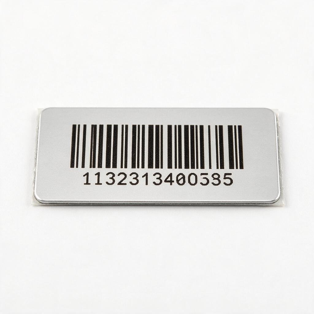 Anodized Aluminum Asset Management Labels with Barcode