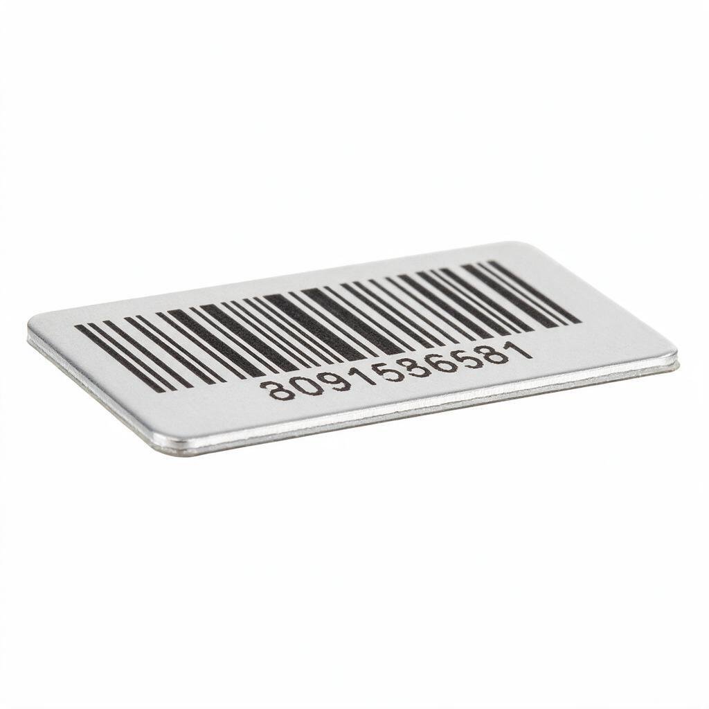 Anodized Aluminum Asset Management Labels with Barcode