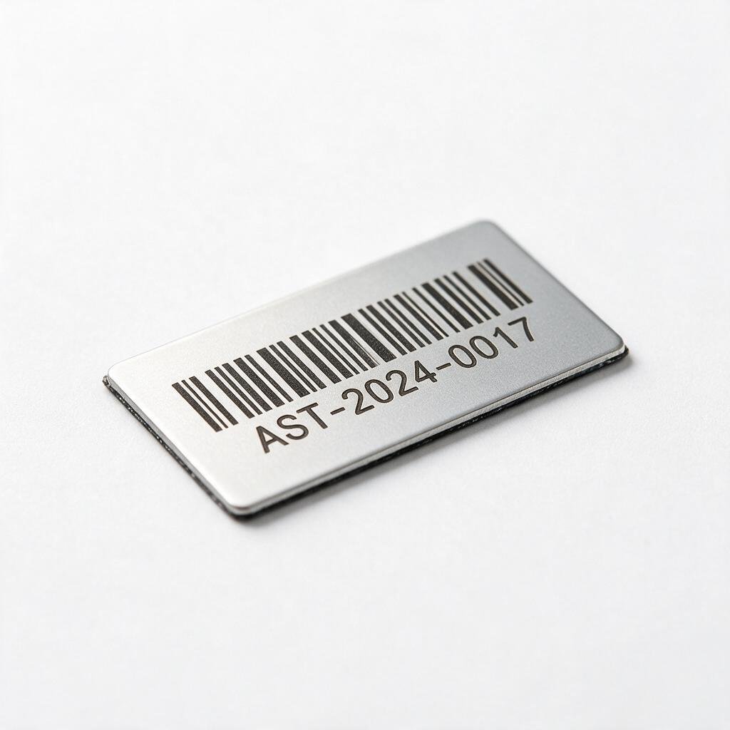 Anodized Aluminum Asset Management Labels with Barcode