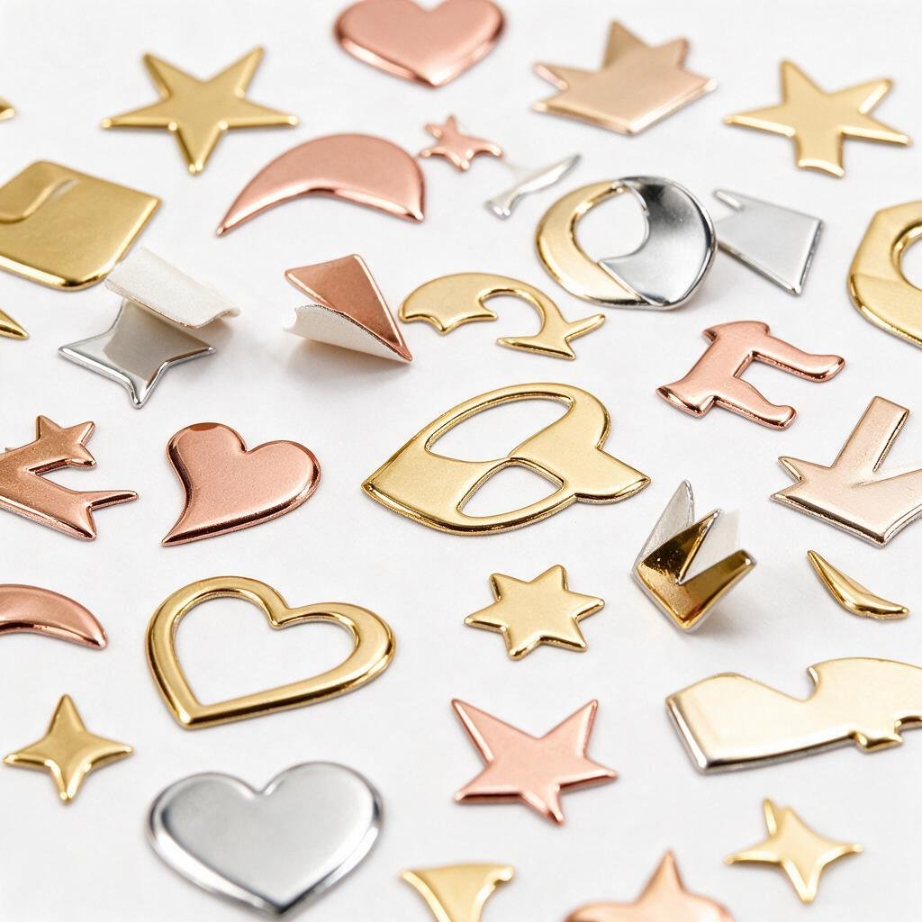Custom Electroformed Metal Decals Ultra-Thin Nickel & Gold