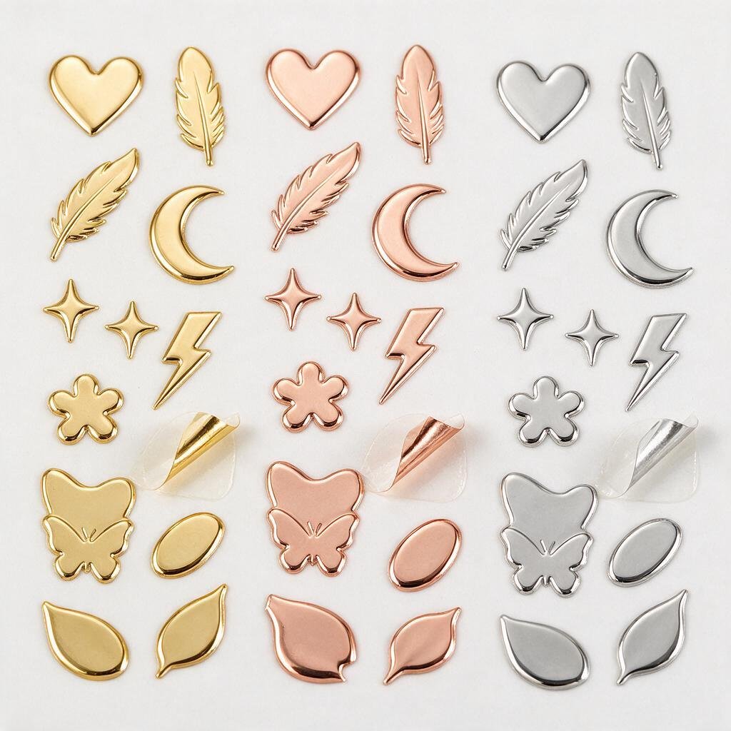 Custom Electroformed Metal Decals Ultra-Thin Nickel & Gold